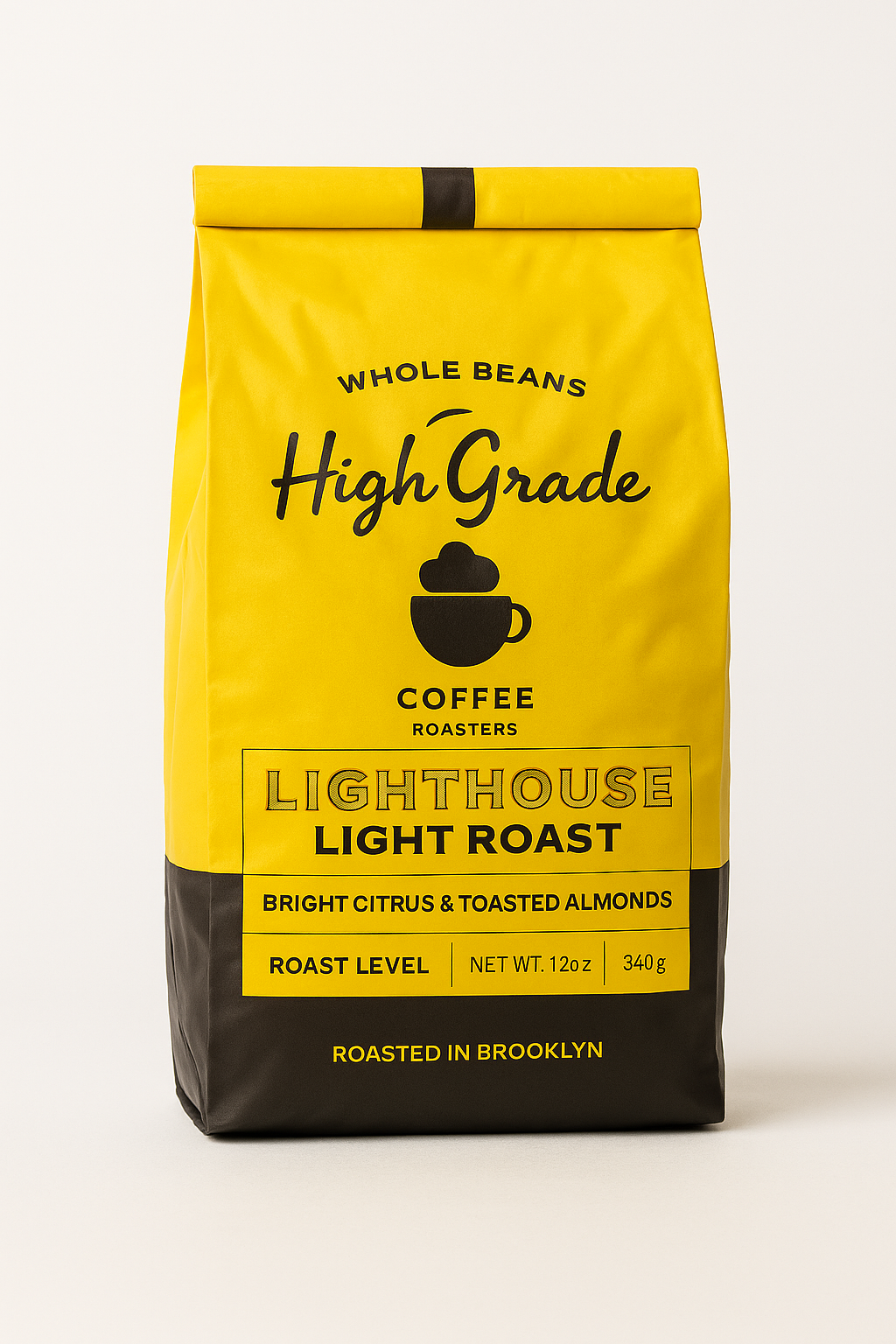 Bundle of 4 High Grade Light Roasted Coffee Whole Beans - 12oz