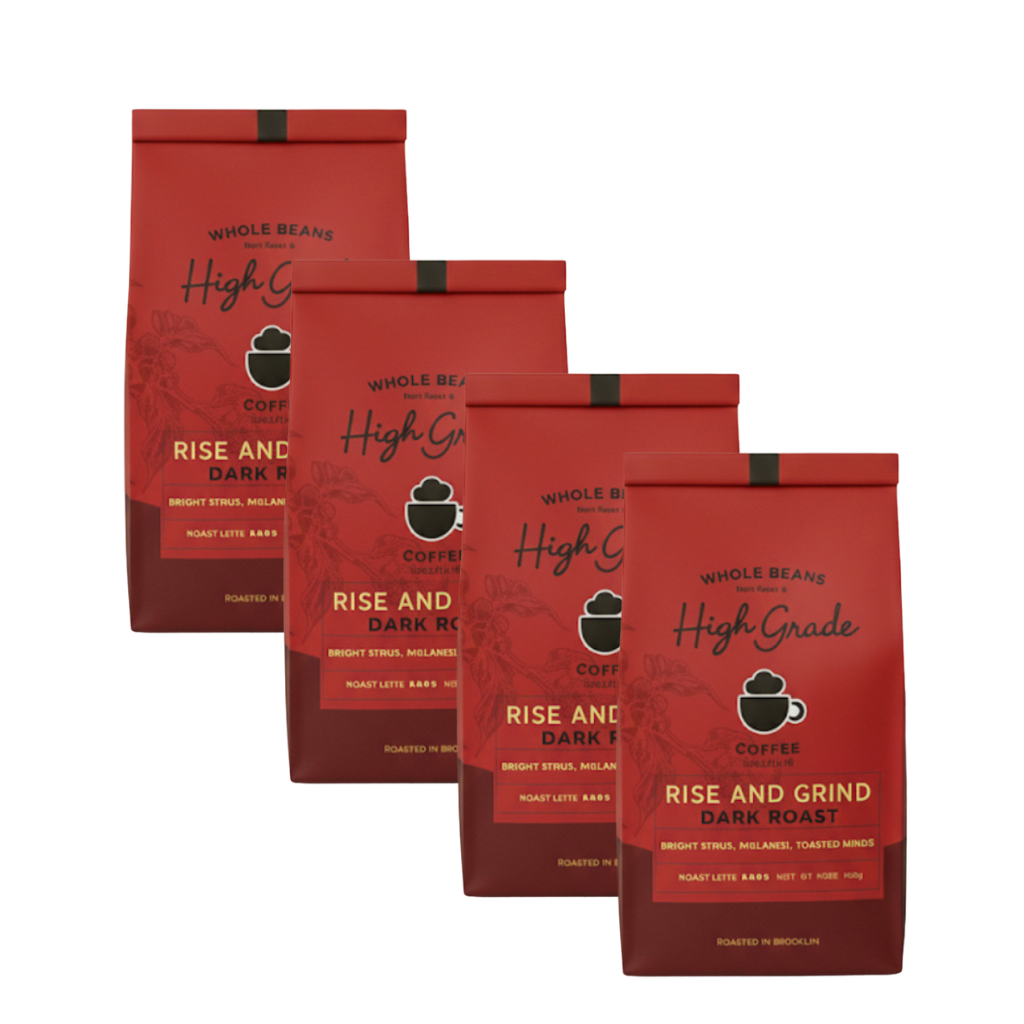 Bundle of 4 High Grade Dark Roasted Coffee Whole Beans - 12oz