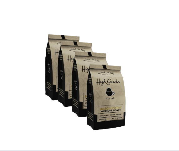 Bundle of 4 High Grade Medium Roasted Coffee Ground - 12oz - High Grade Coffee