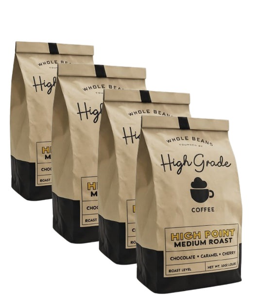 Bundle of 4 High Grade Medium Roasted Coffee Ground - 12oz