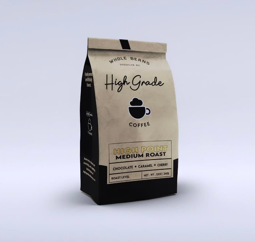 Medium Roasted Coffee Whole Beans - 12oz - High Grade Coffee